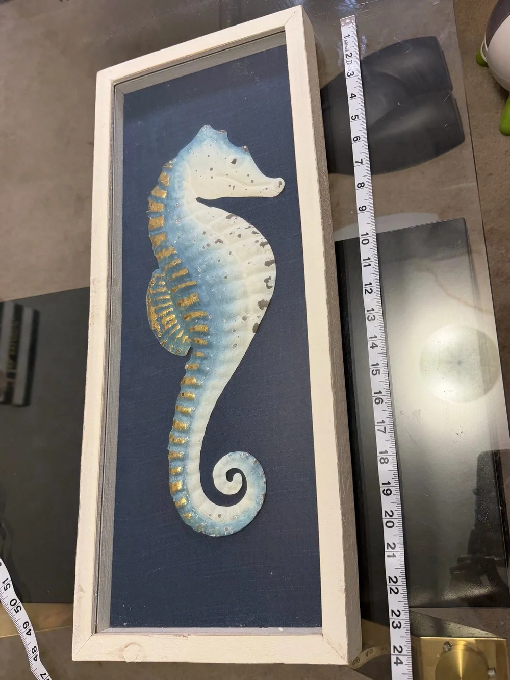 Seahorse Wall Art - Blue & White Coastal Accent